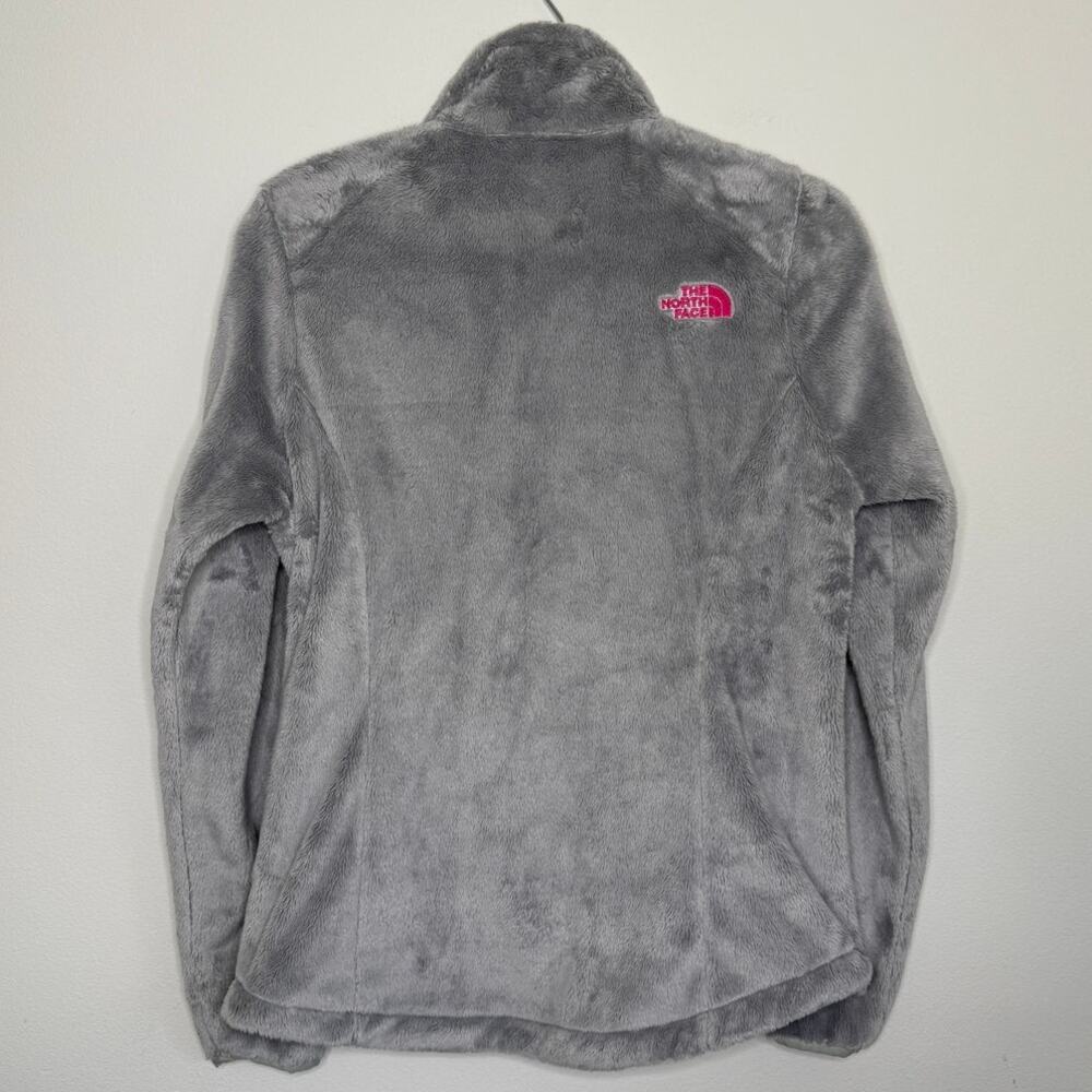 The North Face Women’s Medium Gray Pink Full Zip Fleece Jacket Cozy Athleisure - Picture 2 of 8